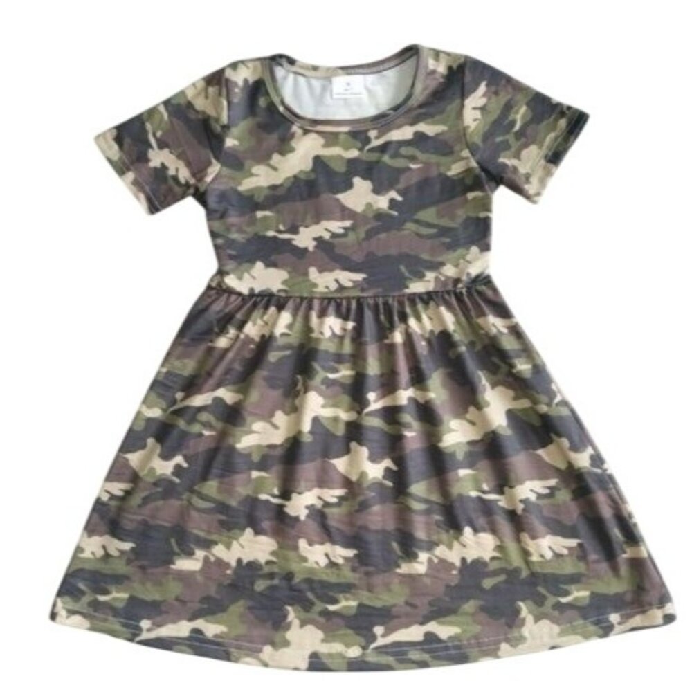 Toddler Girls Camouflage Short Sleeve Skater Dress 2T